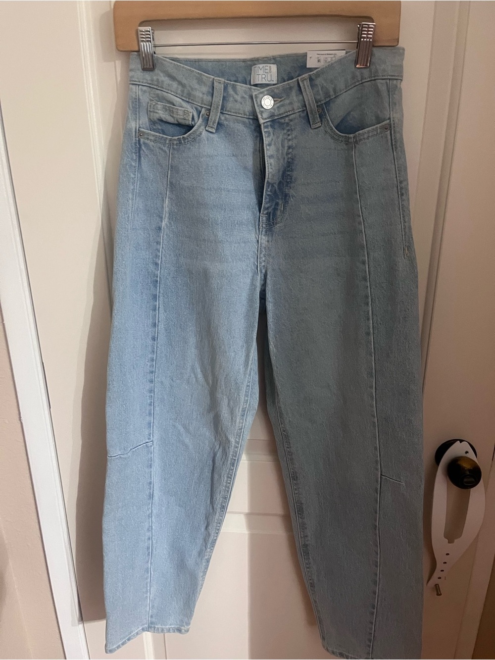 Time and Tru Light Wash Wide Leg Jeans barrel style